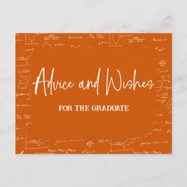 Orange Advice and Wishes for the Graduate  Begleitkarte (Vorderseite)