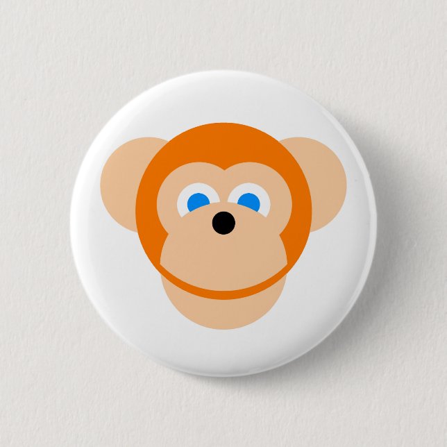 Orange Affe Button (Vorderseite)