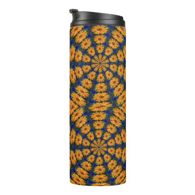 Orange African Daisy Thermal Tumbler Thermosbecher (Nach rechts gedreht)