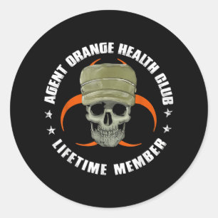 Orange Agent Health Club Lifetime Mitglied Vietnam Runder Aufkleber