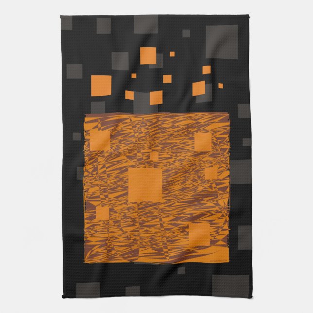 Orange Alert Floor abstrakte Halloween-Blackbox Handtuch (Vertikal)