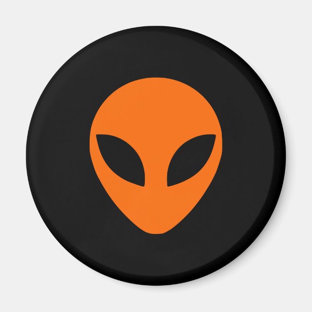 Orange Alien Head Magnet (Vorne)