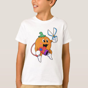 Orange als Friseur mit Schere & Haartrockner T-Shirt