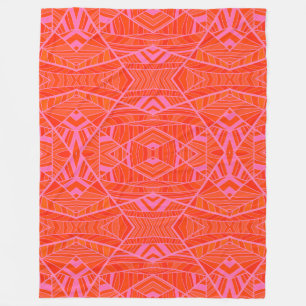 Orange als rosa Geo-Muster durch KCS Fleecedecke