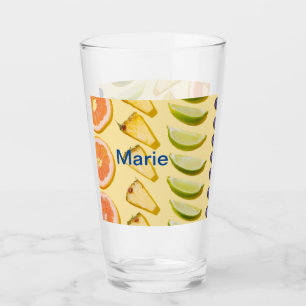 Orange Ananas blaue Beere Zitrone Name Foto hinzuf Glas