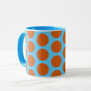 Orange and Aqua Blue Polka Dot Art Tassen Cup
