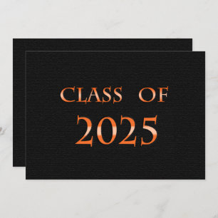 Orange and Black Class of 2025 Graduation Party Einladung