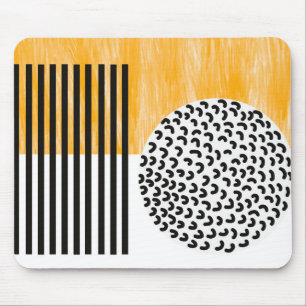 Orange and Black Mid Century Moderne Kunst Mousepad