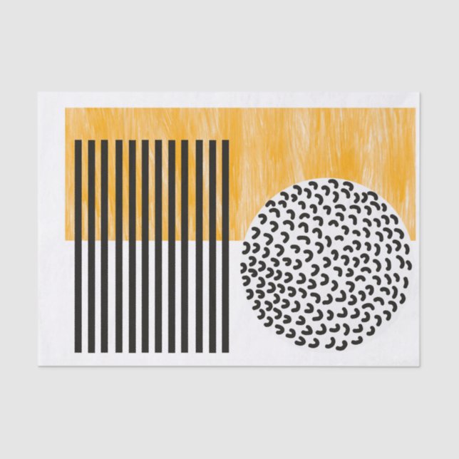 Orange and Black Mid Century Moderne Kunst  Seidenpapier (Vorderseite)