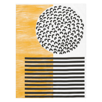 Orange and Black Mid Century Moderne Kunst Tischdecke