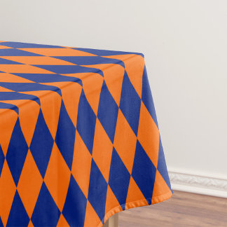 Orange and Blue Harlequin Checkered Design Tischdecke