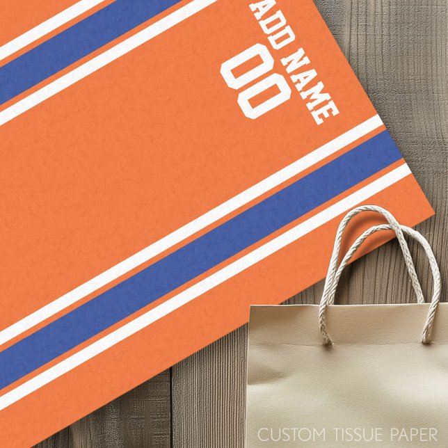 Orange and Blue Personalisiert Sports Jersey Seidenpapier (Custom Tissue Paper)