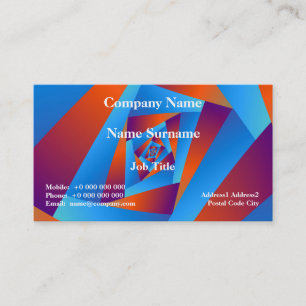 Orange and Blue Spiral Classic Business Card Visitenkarte