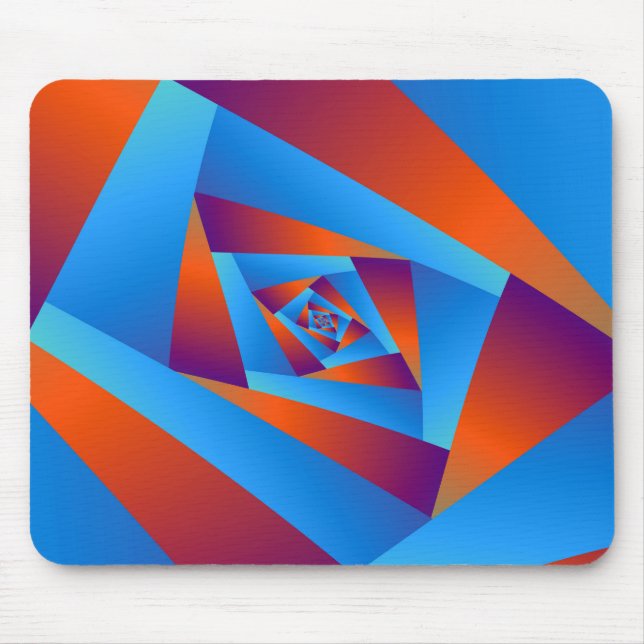 Orange and Blue Spiral Mousepad (Vorne)
