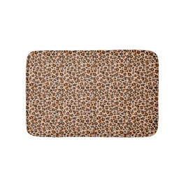 Orange and Brown Leopard Print Badematte