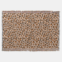Orange and Brown Leopard Print Decke