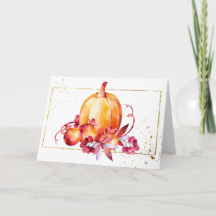 Orange and Burgundy Pumpkin Erntedank Card