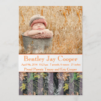 Orange and Camouflage Baby Ankündigung