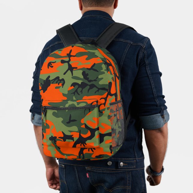 Orange and Green Camouflage, Militär, Armee Bedruckter Rucksack (Insitu (Modell))