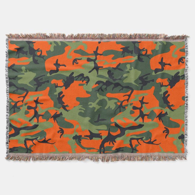 Orange and Green Camouflage, Militär, Armee Decke (Vorderseite)