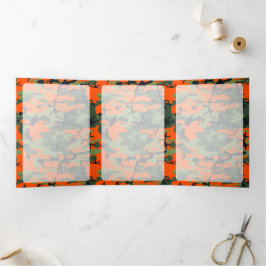 Orange and Green Camouflage, Militär, Armee Dreifach Gefaltete Karte