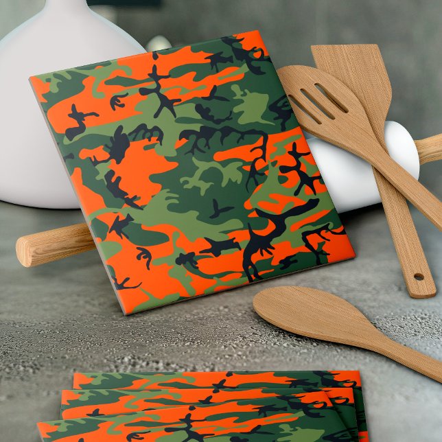 Orange and Green Camouflage, Militär, Armee Fliese (Von Creator hochgeladen)