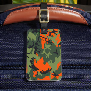 Orange and Green Camouflage, Militär, Armee Gepäckanhänger
