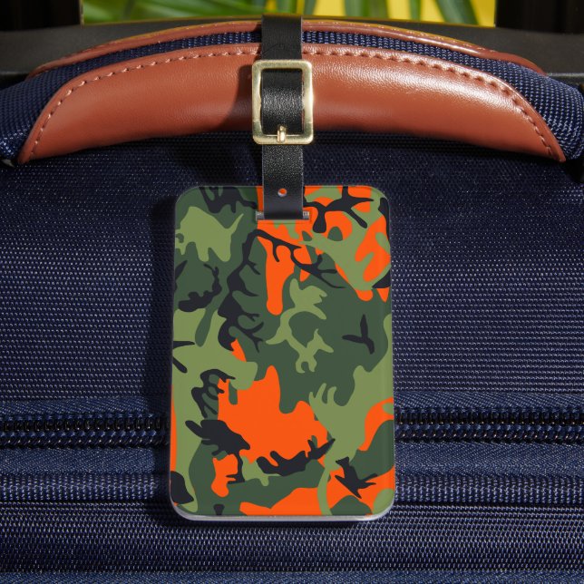 Orange and Green Camouflage, Militär, Armee Gepäckanhänger (Vorderseite Insitu 2)