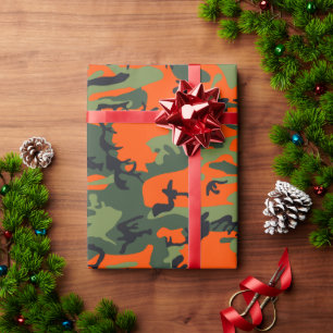 Orange and Green Camouflage, Militär, Armee Geschenkpapier