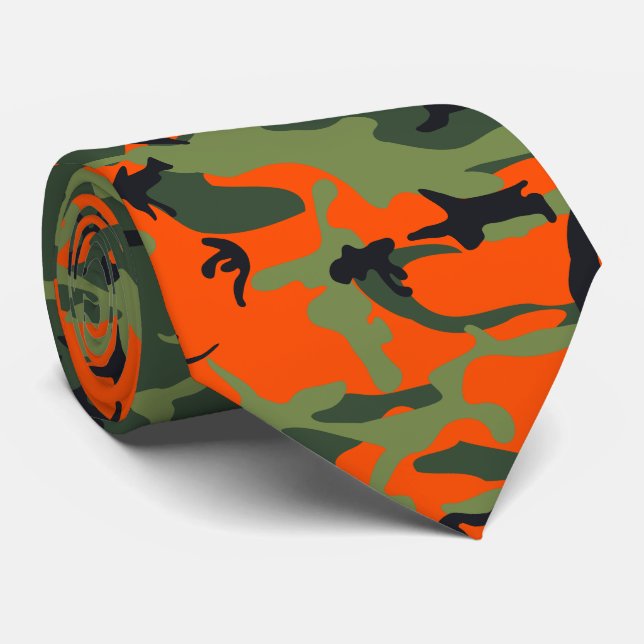 Orange and Green Camouflage, Militär, Armee Krawatte (Gerollt)