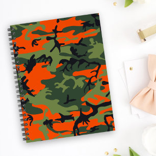 Orange and Green Camouflage, Militär, Armee Notizbuch