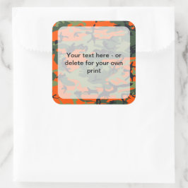 Orange and Green Camouflage, Militär, Armee Quadratischer Aufkleber