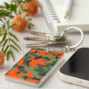 Orange and Green Camouflage, Militär, Armee Schlüsselanhänger
