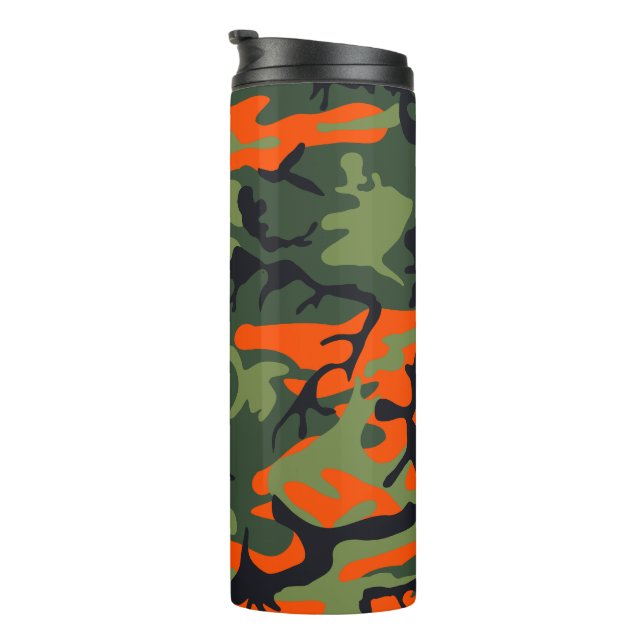 Orange and Green Camouflage, Militär, Armee Thermosbecher (Nach rechts gedreht)