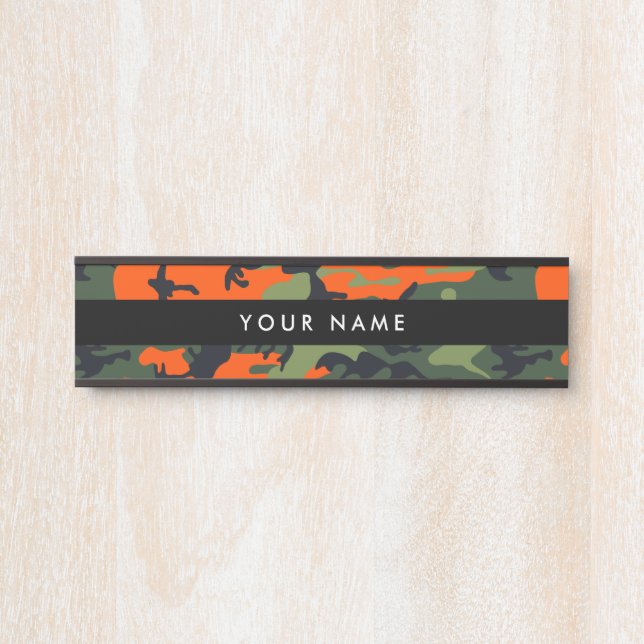 Orange and Green Camouflage, Militär, Armee Türschild (Vorderseite )