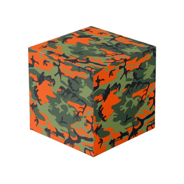 Orange and Green Camouflage, Militär, Armee Würfel (Vorderseite Schrägansicht)