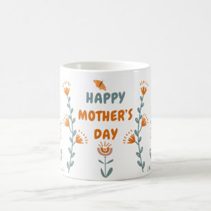 Orange and Green Simple Mother's Day Persönliche T Kaffeetasse