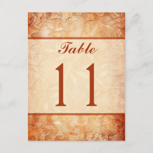 Orange and Ivory Tischnummer Card