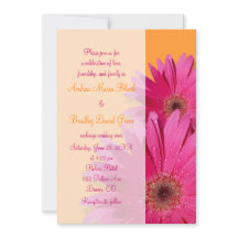 Orange and Pink Gerbera Daisy Wedding Einladung