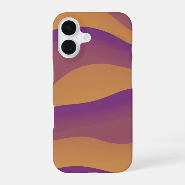 Orange and Purple Abstract Wave Pattern iPhone 16 Hülle (Rückseite)