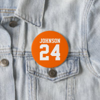 Orange and White Athlete Name Jersey Number