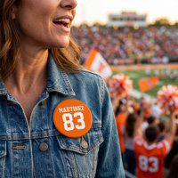 Orange and White Athlete Name Jersey Number