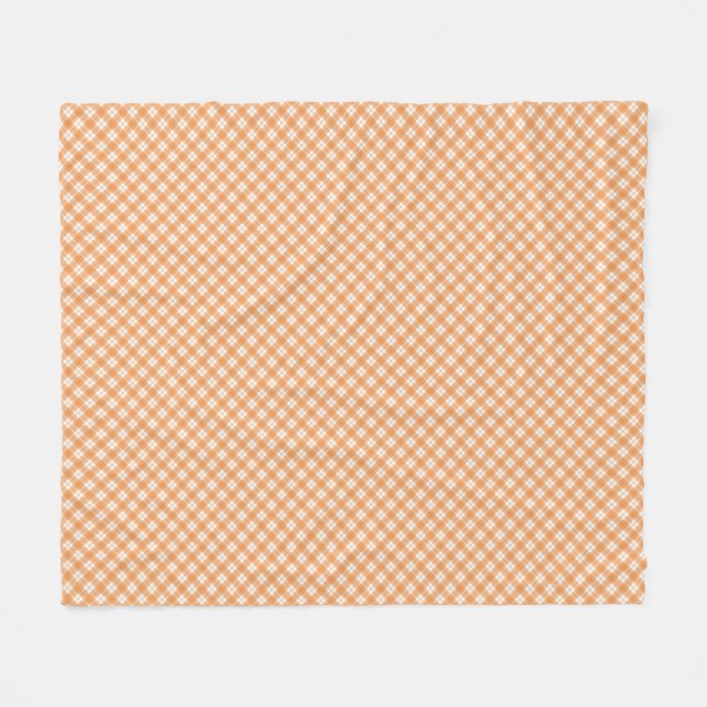 orange and white checkered pattern fleecedecke (Vorderseite (Horizontal))