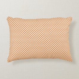 Orange and white checkered rectangular pillow dekokissen