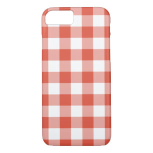 Orange and White Gingham Pattern iPhone 8/7 Hülle