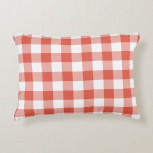 Orange and White Gingham Pattern Dekokissen