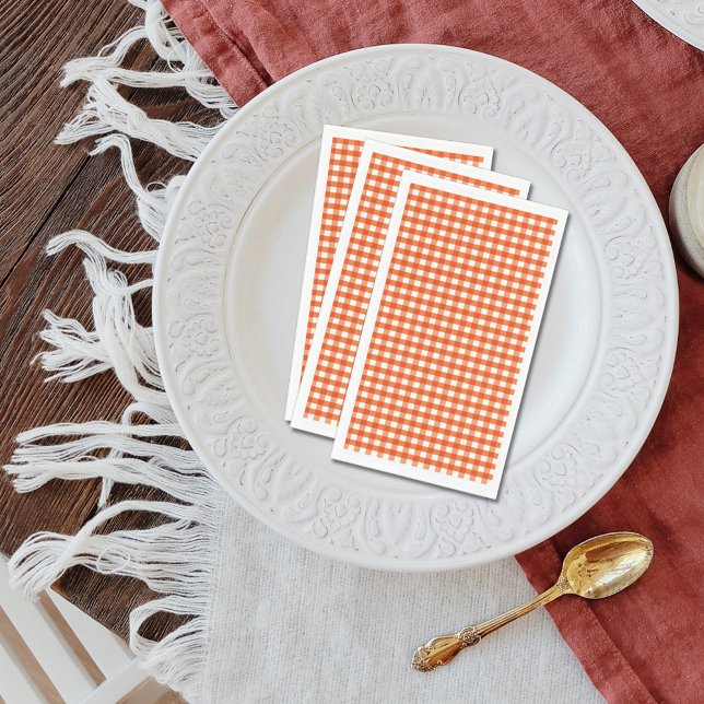 Orange and White Gingham Pattern Serviette (Von Creator hochgeladen)