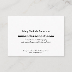 Orange and White Koi Artist Business Card Visitenkarte