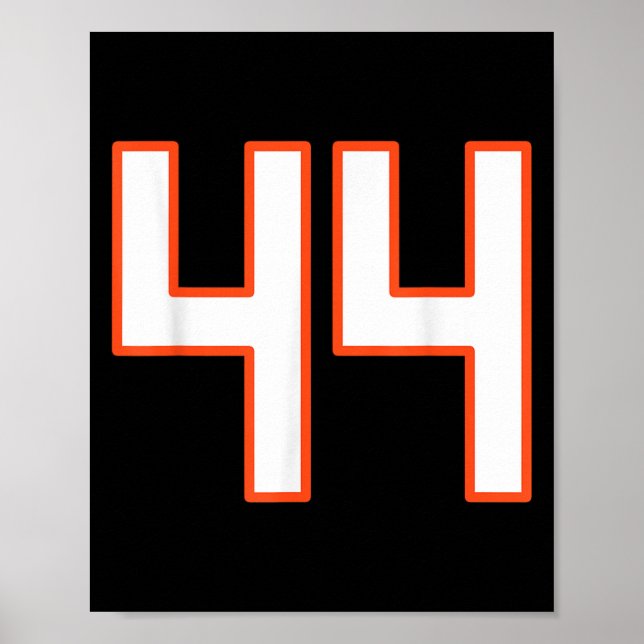 Orange And White Srts Number 44 Jersey Uniform Pla Poster (Vorne)
