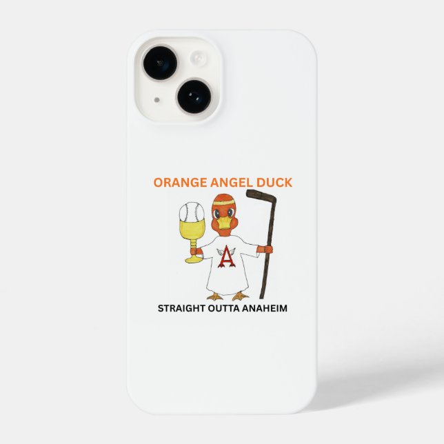 Orange Angel Duck Iphone 14 slim fit case Hülle (Rückseite)